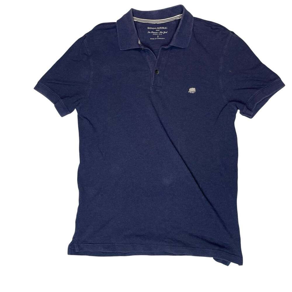 Banana Republic Polo Shirt Blue Small Short Sleeve Cotton